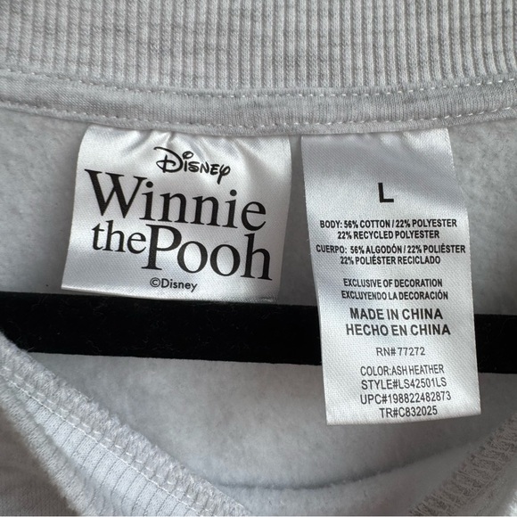 Disney Winnie The Pooh Wrap Sleeve Sweatshirt L - Picture 6 of 6